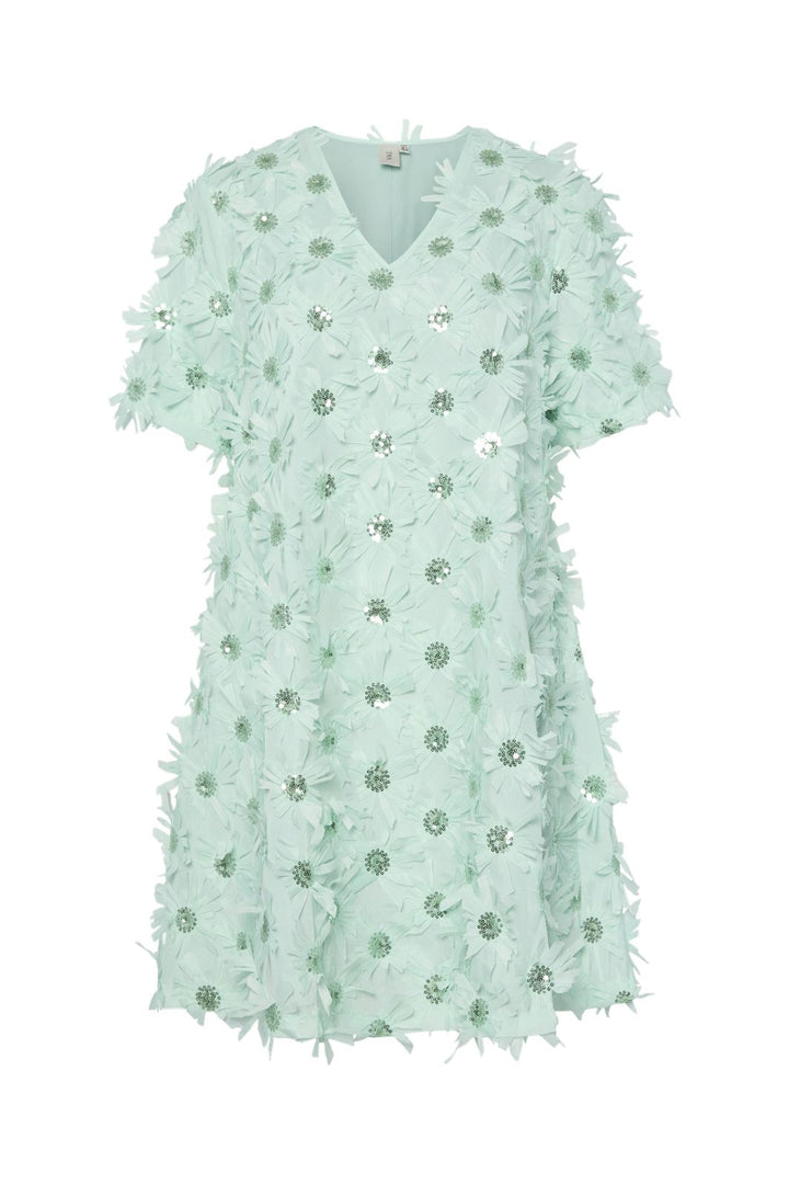 Y.A.S - Yasabelone Ss V-Neck Dress - 4784096 Mist Green