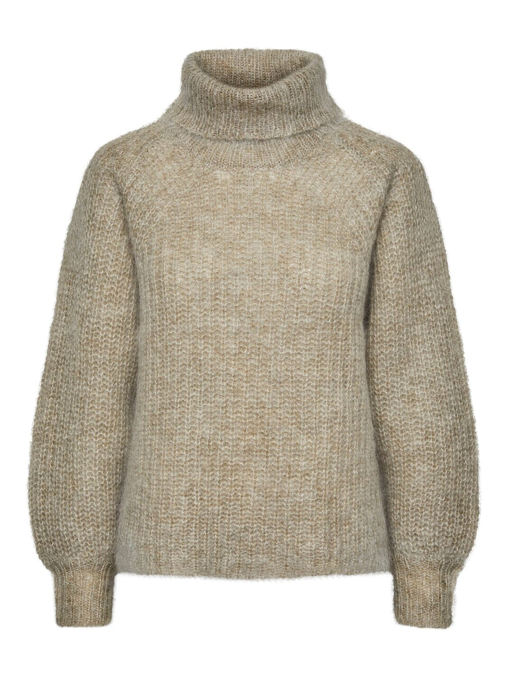 Y.A.S - Yaslambi Ls Knit Rollneck Pullover - 4656395 Abbey Stone Strikbluser 