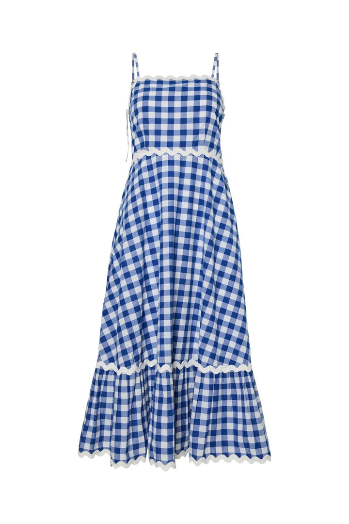 Forudbestilling - Y.A.S - Yaslura Strap Long Dress - 4923296 Star White Blue Checks