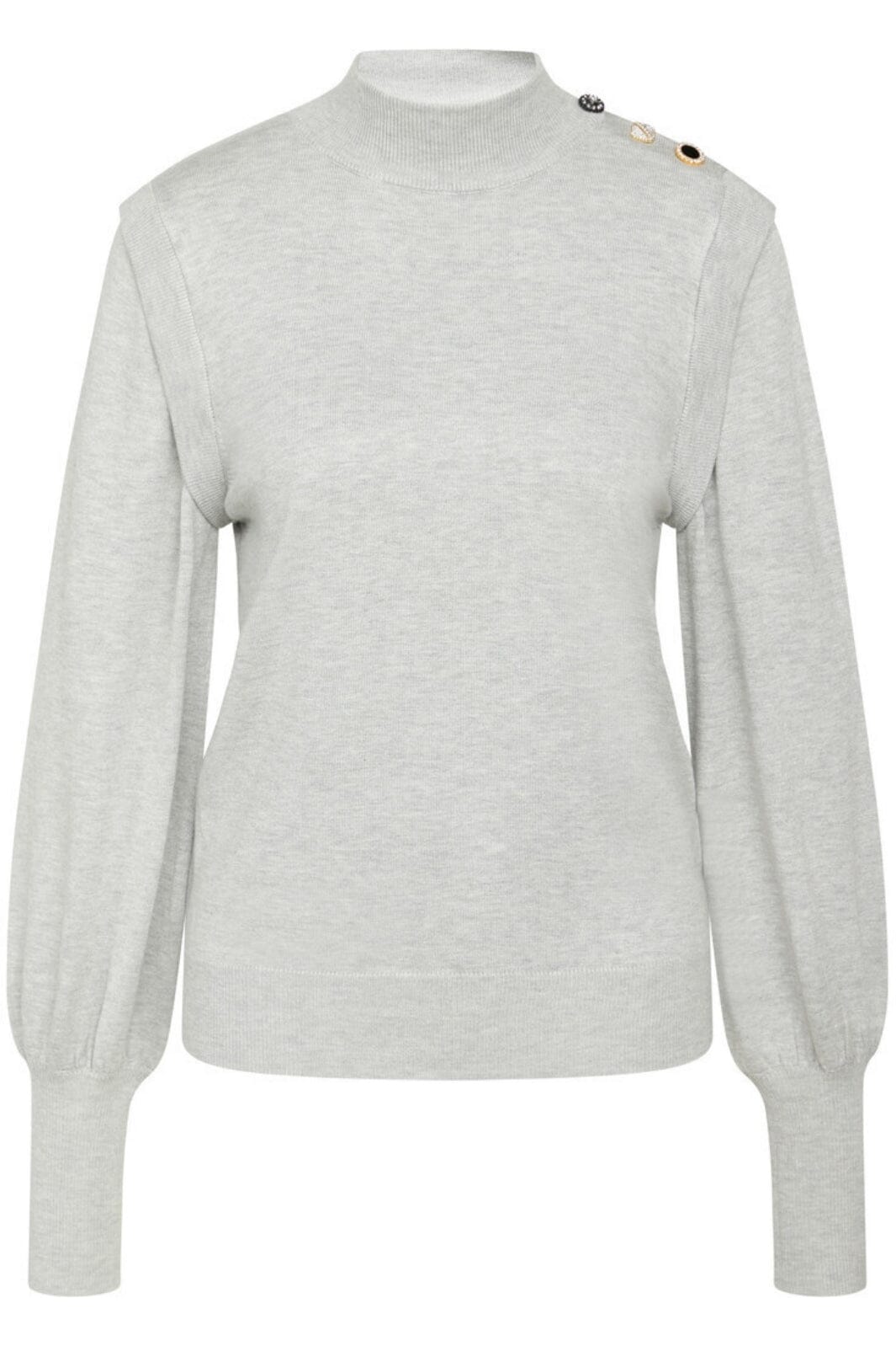 Bruuns Bazaar - Anemone Dora knit - Light grey mel Strikbluser 