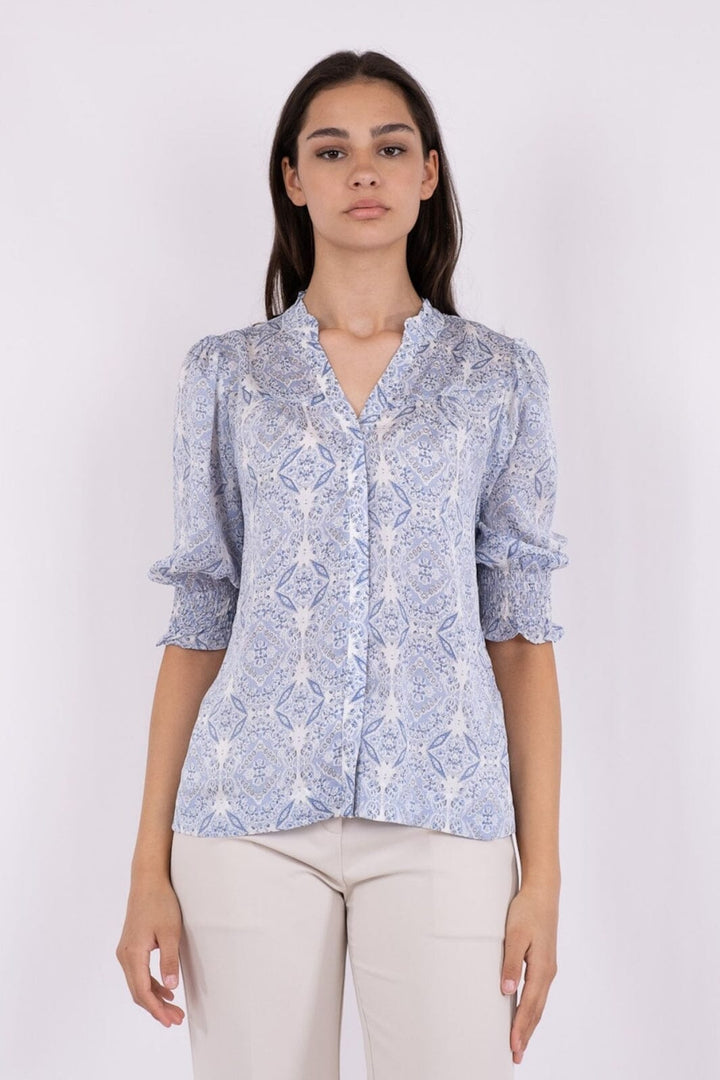 Forudbestilling - Neo Noir - Diana Soft Paisley Blouse - Light Blue Bluser 