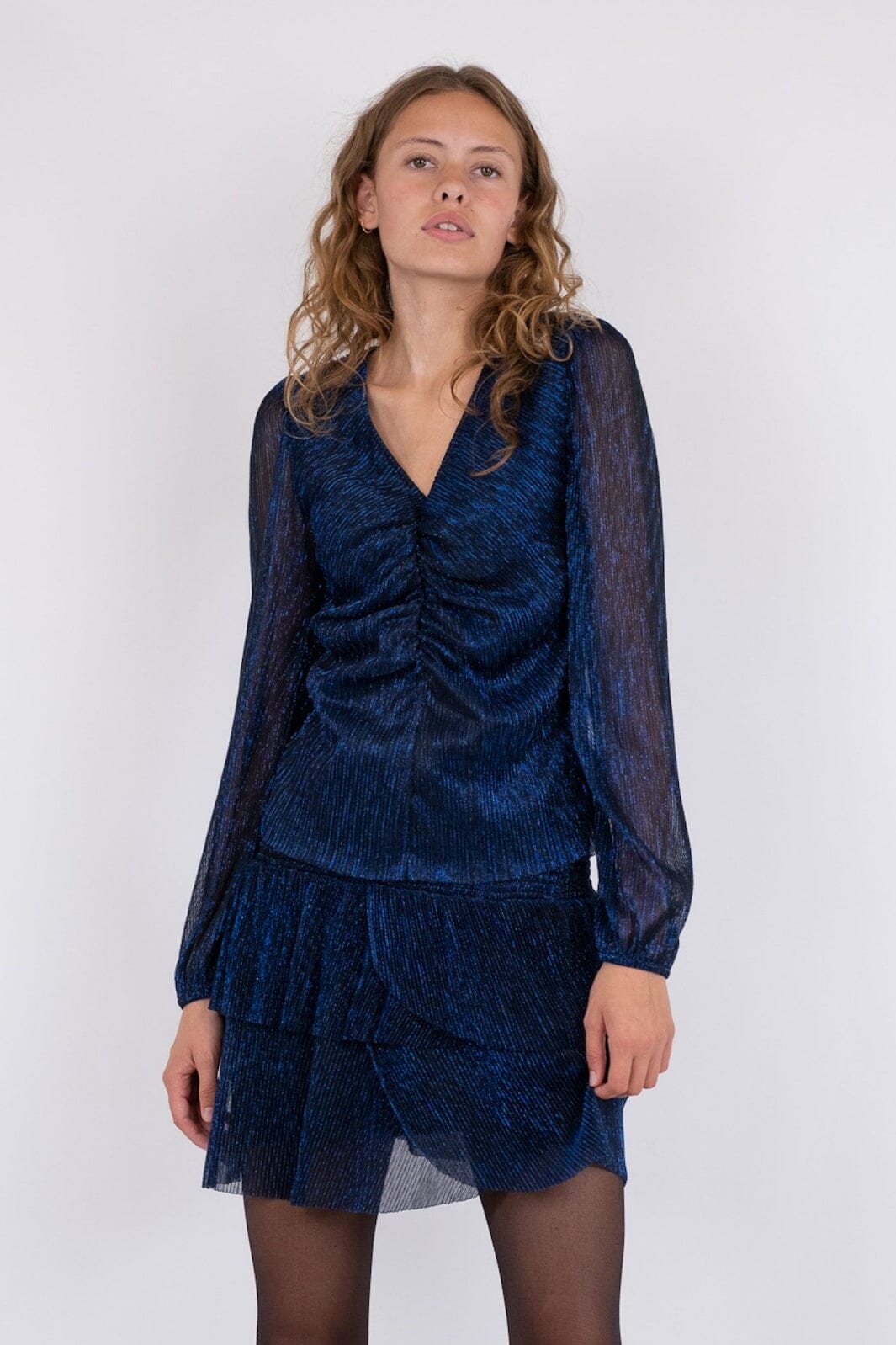 Forudbestilling - Neo Noir - Ralph Glitz Blouse - Blue Bluser 