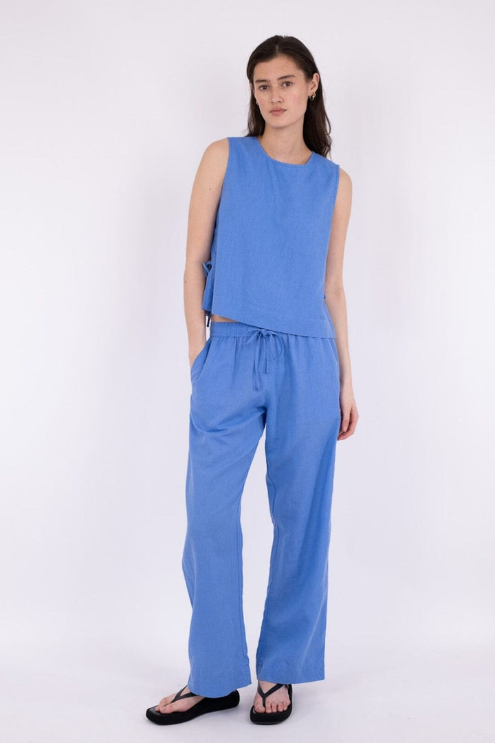 Forudbestilling - Neo Noir - Sonar Linen Pants - Dusty Blue (Juni) Bukser 