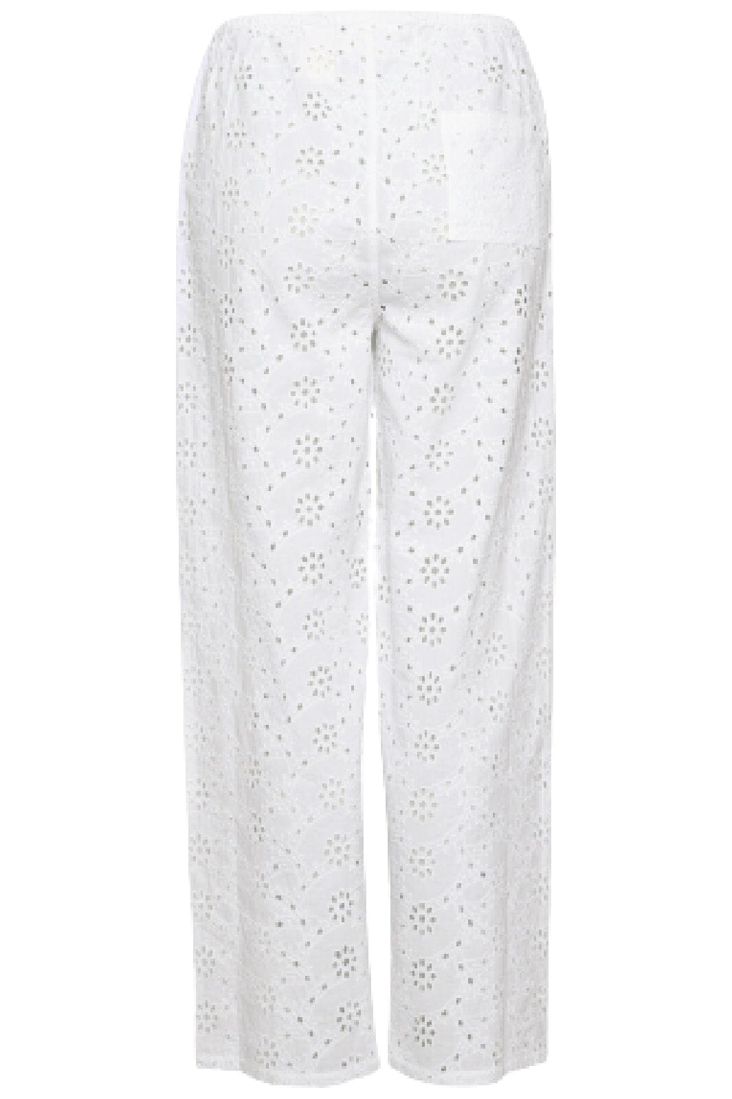 Forudbestilling - Sissel Edelbo - Asta Leftover Broderie Anglaise Pants - Chalk White (Maj/Juni) Bukser 