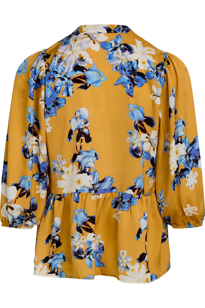 Love & Divine - Blouse Love916-1 - Golden/Blue Flower Bluser 