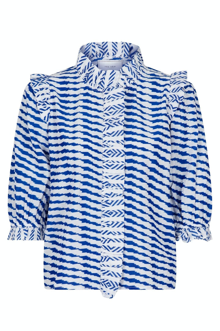 Neo Noir - Chacha Graphic Blouse - Blue Bluser 