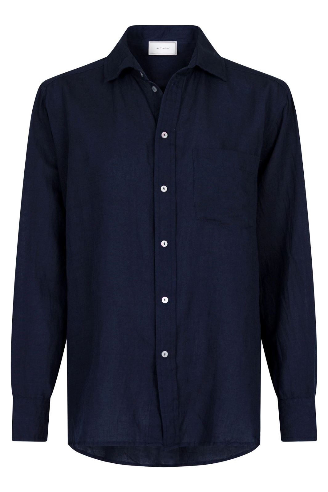 Neo Noir - Dalma Linen Shirt - Navy Bluser 