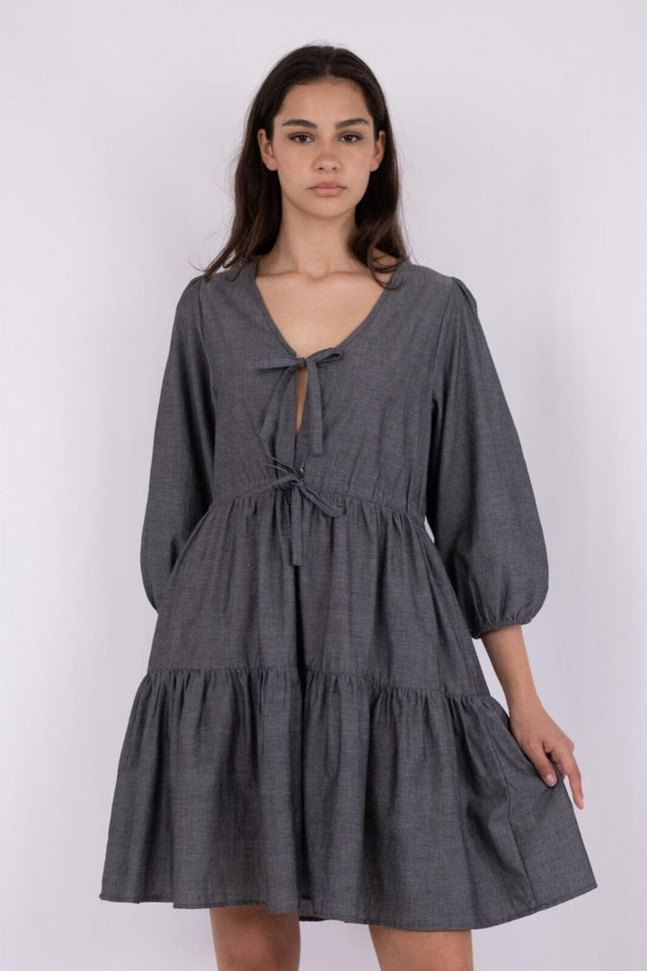 Neo Noir - Katy Chambray Dress - Black Kjoler 