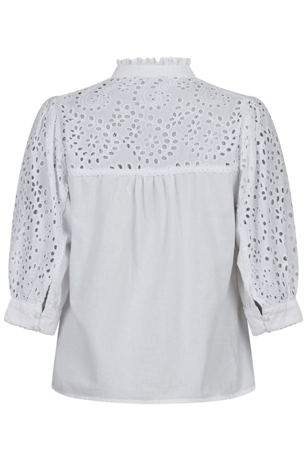 Neo Noir - Kita Embroidery Blouse - White Bluser 