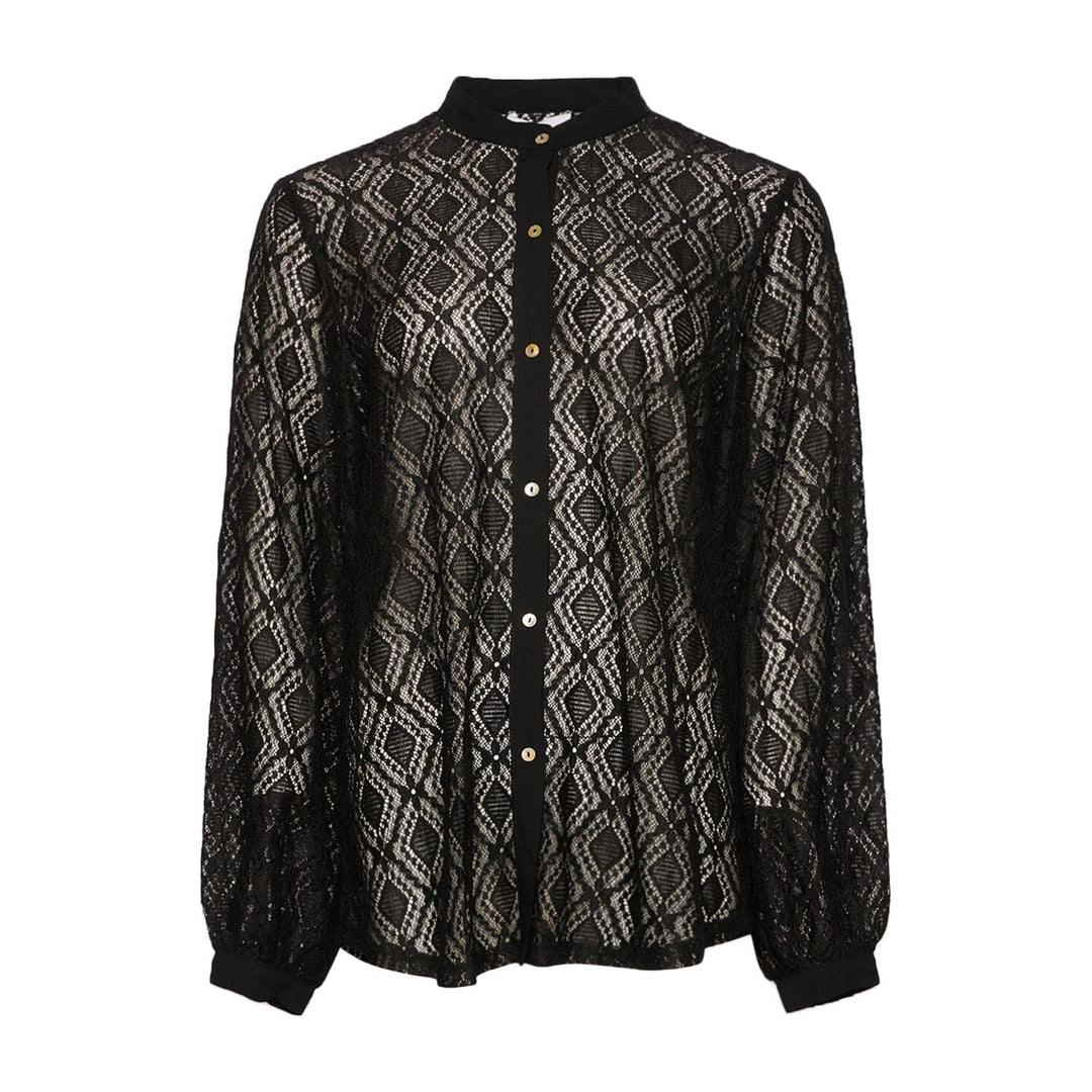 Noella, Texas Lace Shirt, Black