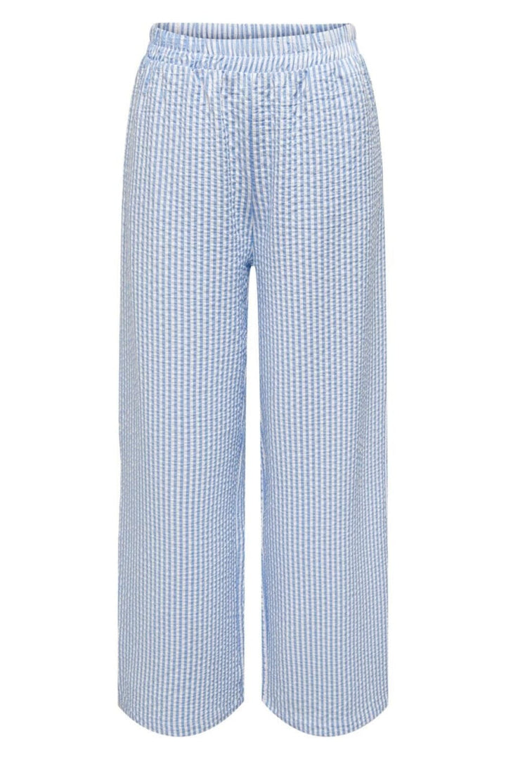 Only - Onlfenna Loose Pants - 4206418 Cloud Dancer BLUE MIRAGE STRIPE Bukser 