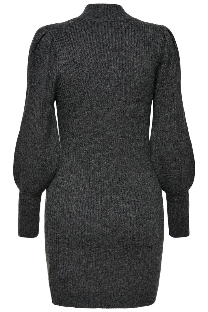 Only - Onlkatia L/S Dress Knt - 3717008 Dark Grey Melange Kjoler 