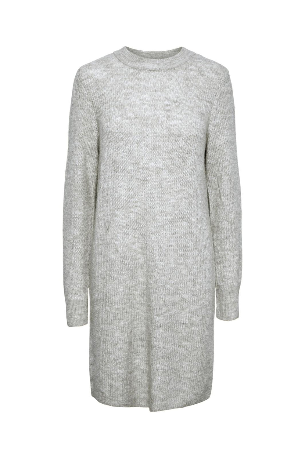 Pieces, Pcellen Ls O-Neck Knit Dress, Light Grey Melange