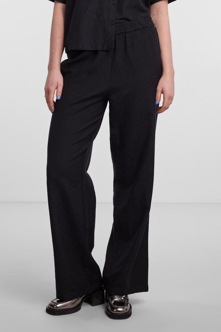 Pieces - Pcmilano Wide Pant Dmo - Black Bukser 