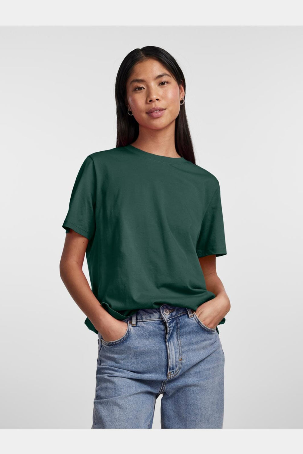 Pieces, Pcria Ss Solid Tee, Trekking Green