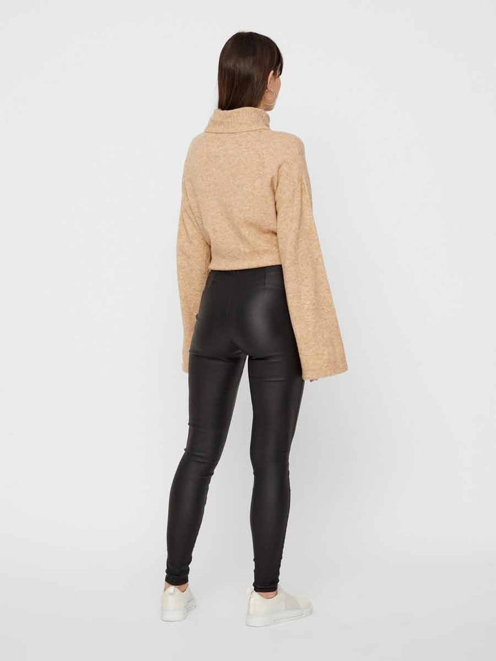 PIECES - Skin Paro HW Coated Leggings - Black Leggings 