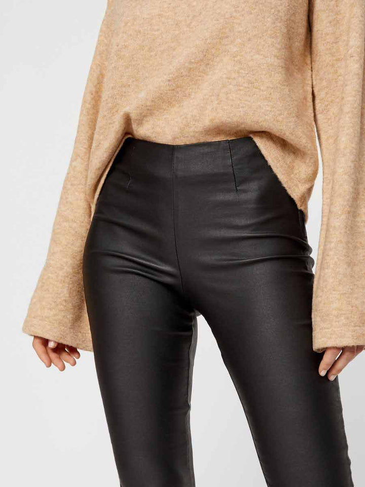 PIECES - Skin Paro HW Coated Leggings - Black Leggings 